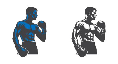 Dinamik boksör silueti tasarımı Boks Günü temaları, spor terfileri ve fitness sanatları için mükemmeldir..