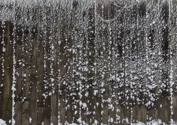 Зимовий Пейзаж Текстура Паркану Снігу — стокове фото
