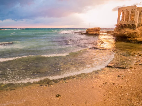 Puesta Sol Batroun Líbano — Foto de Stock