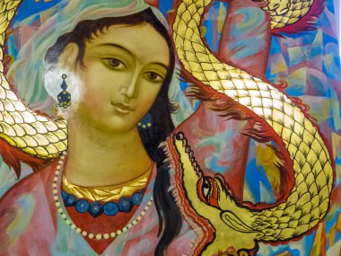 Kazan, Rusya - 1 Haziran 2018: Tüm Dinler Tapınağı'nda Arabesk resim. 