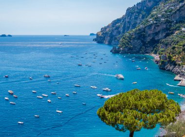 Görünüm Positano, Amalfi Coast, İtalya 