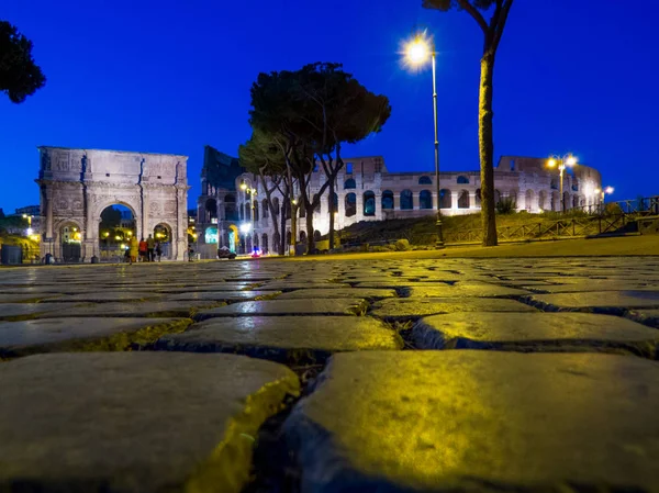 Coliseu Noite Roma Itália — Fotografia de Stock