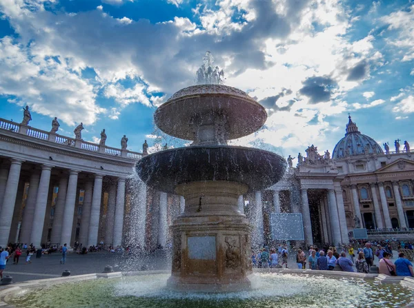 Rome Italy August 2016 Sunny View Peter Square Basilica Vatican — Stock Photo, Image