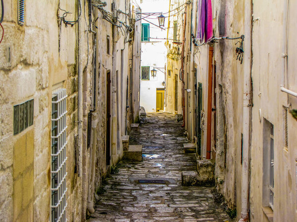 Picturesque street in Ostuni, Italy