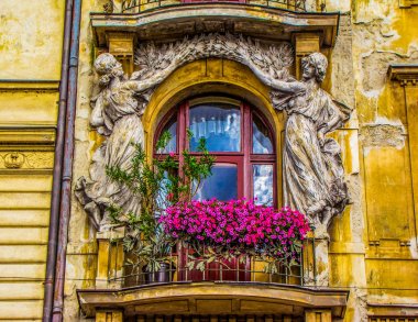 Prag, Çek Cumhuriyeti'nde pitoresk balkon 