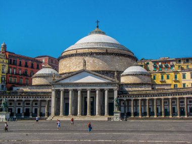 Basilica of San Francesco di Paola in Piazza del Plebiscito (Plebiscite Square), Naples, Italy  clipart