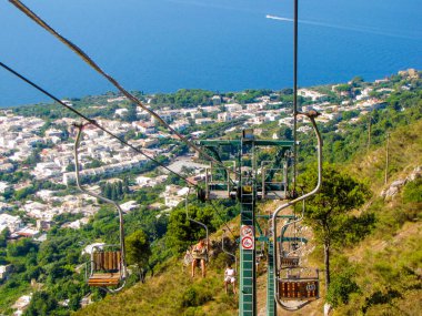 Monte Solaro'da Telesiyej, Capri, İtalya  