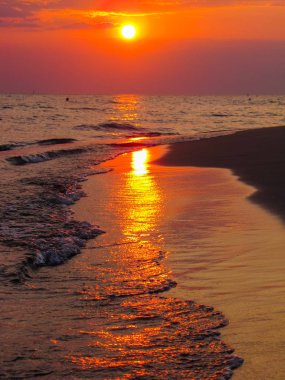 Ugento, İtalya'da muhteşem gün batımı 