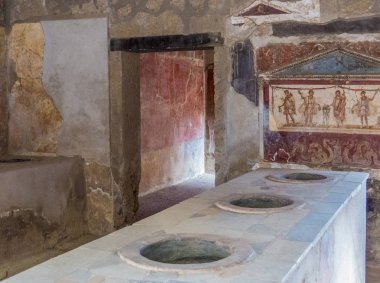 Pompeii Antik Roma ev mutfak, İtalya 