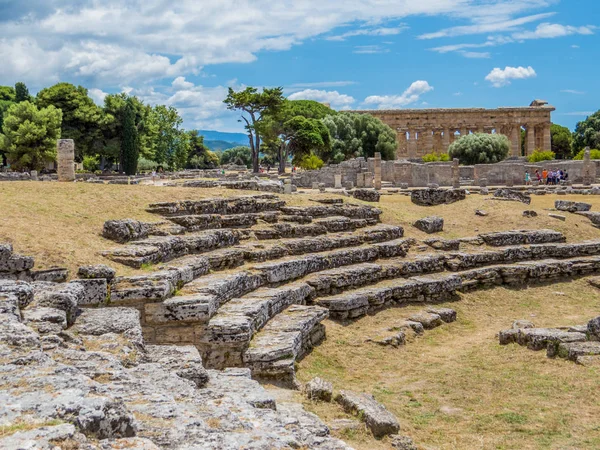 Amfitheater, archeologische site van Paestum, Italië — Stockfoto