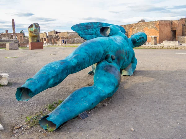 Escultura de Ícaro, Pompeia, Itália — Fotografia de Stock