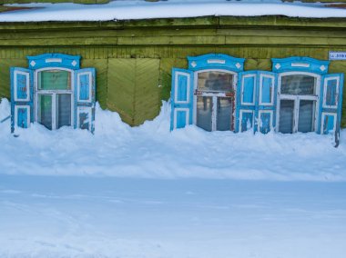 Tyumen geleneksel Sibirya ahşap ev, Rusya 