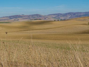 Val d'Orcia, Toskana, İtalya'da muhteşem manzara  