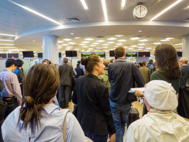 Sheremetyevo Uluslararası Havaalanı Pasaport Kontrolü, Moskova, Rusya Federasyonu 