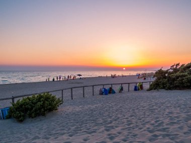 Ugento'da muhteşem gün batımı, Apulia, İtalya 
