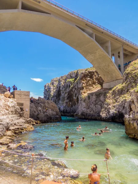 Gagliano Del Capo Italie Juillet 2017 Les Gens Sur Célèbre — Photo