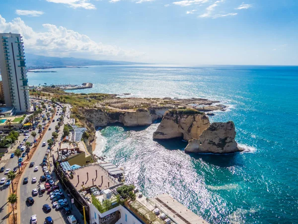 Raouche'deki Güvercin Kayaları, Beyrut, Lübnan 