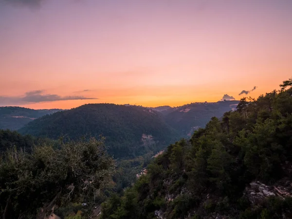 Pôr do sol sobre Baakline, Monte Líbano — Fotografia de Stock