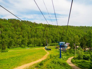 Teleferik içinde Listvyanka, Sibirya, Rusya Federasyonu  