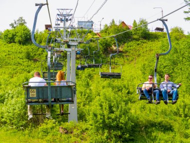 Teleferik içinde Listvyanka, Sibirya, Rusya Federasyonu  