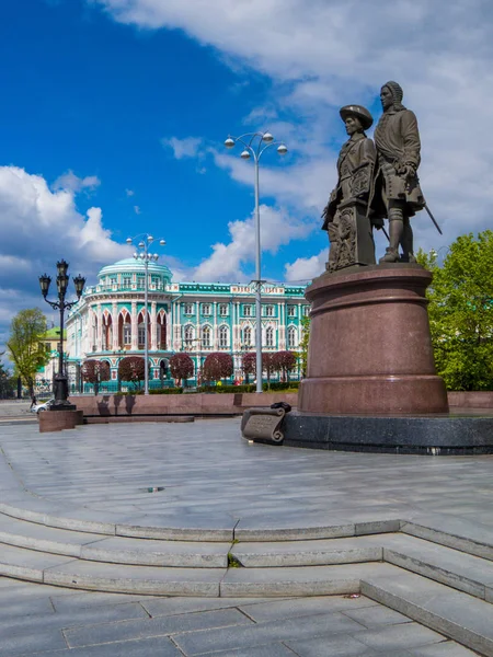 Ekaterinburg Russia June 2018 Monument Vasily Tatishchev Georg Wilhelm Gennin — 스톡 사진