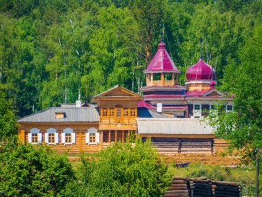 Taltsy ormanındaki Rus ortodoks kilisesi, Irkutsk, Sibirya, Rusya 