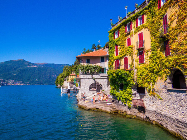 NESSO, ITALY - AUGUST 26, 2018: View of the picturesque village of Nesso on the Lake of Como.