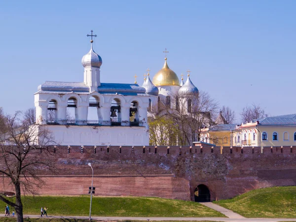 Uitzicht Het Kremlin Veliky Novgorod Rusland — Stockfoto