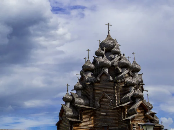 Вид Деревянную Церковь Покрова Пресвятой Богородицы Санкт Петербурге — стоковое фото