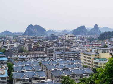 Guilin, Guangxi, Çin 'in havadan görünüşü