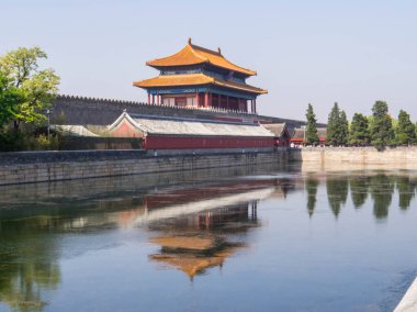 Yasak Şehir 'in manzarası. Pekin, Çin 'de.