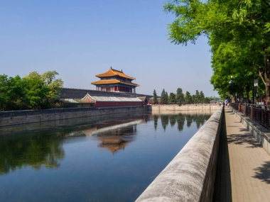 Yasak Şehir 'in manzarası. Pekin, Çin 'de.