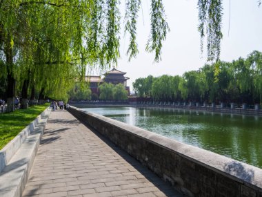 Yasak Şehir 'in manzarası. Pekin, Çin 'de.