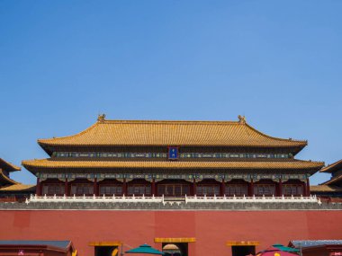 Yasak Şehir 'in manzarası. Pekin, Çin 'de.
