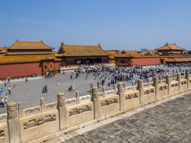 Yasak Şehir 'in manzarası. Pekin, Çin 'de.