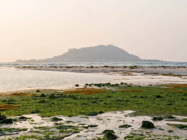 Hyeopiae Sahili 'nde günbatımı. Jeju Adası, Güney Kore 'de.