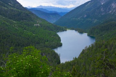 Göl Pyrenees dağlarda. Aiguestortes ve Estany de Sant Maurici Milli Parkı, İspanya