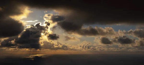 weather, sky with sun and clouds after the storm