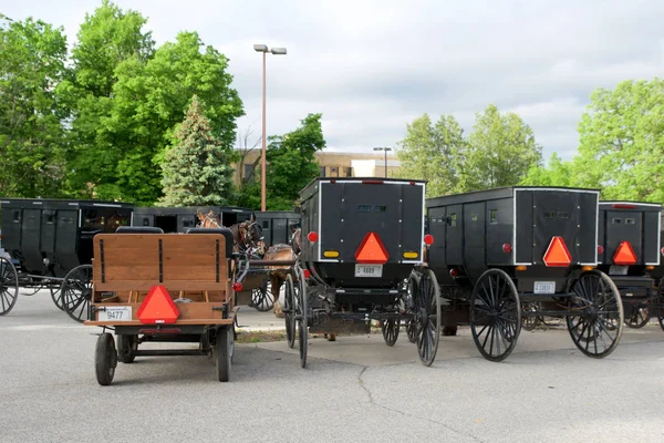 Middlebury, Indiana, Amerika Birleşik Devletleri - 22 Mayıs 2018: görünüm kolaylıklar benimsemeye basit yaşam doğa contacy, düz elbise ve isteksizlik dokunuş ile bilinen şehir boyunca amish taşıma