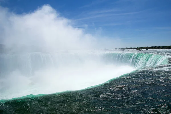 Niagara Falls, Ontario, Kanada - maj 21 2018: Kanten av Hästskofallen sett från Table Rock i Queen Victoria Park i Niagara Falls — Stockfoto