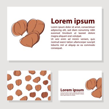 Deli ve tohum vektör kartlarla kümesi. Vektör çizim tasarımınız için.