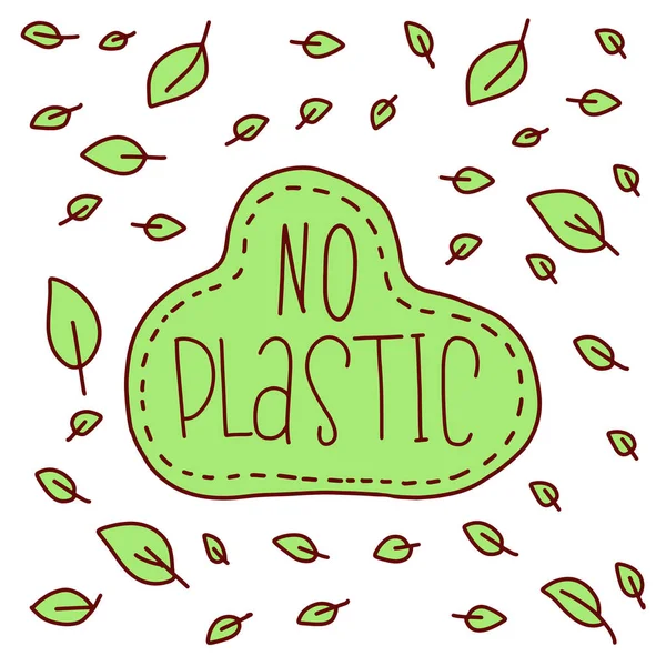 Nada de plástico. Sem desperdício. Estilo de vida ecológico. Ilustração vetorial . —  Vetores de Stock