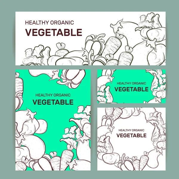 Rostlinné čmáranice vzor, pozadí oblíbené zeleniny a zelených, v osnově, plochý. — Stockový vektor