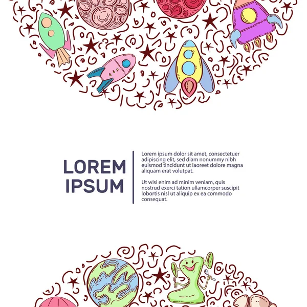 Círculo vector plano diseño composición de los iconos del espacio y elementos de infografía . — Vector de stock