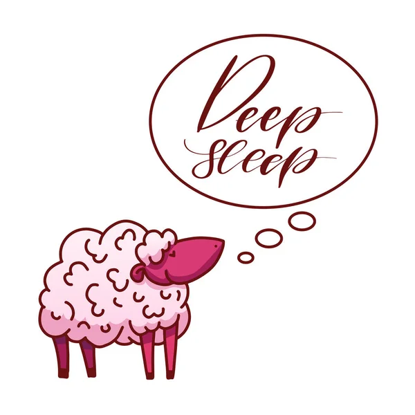 Vector illustration Lambs. Insomnia design concept. — Stock Vector