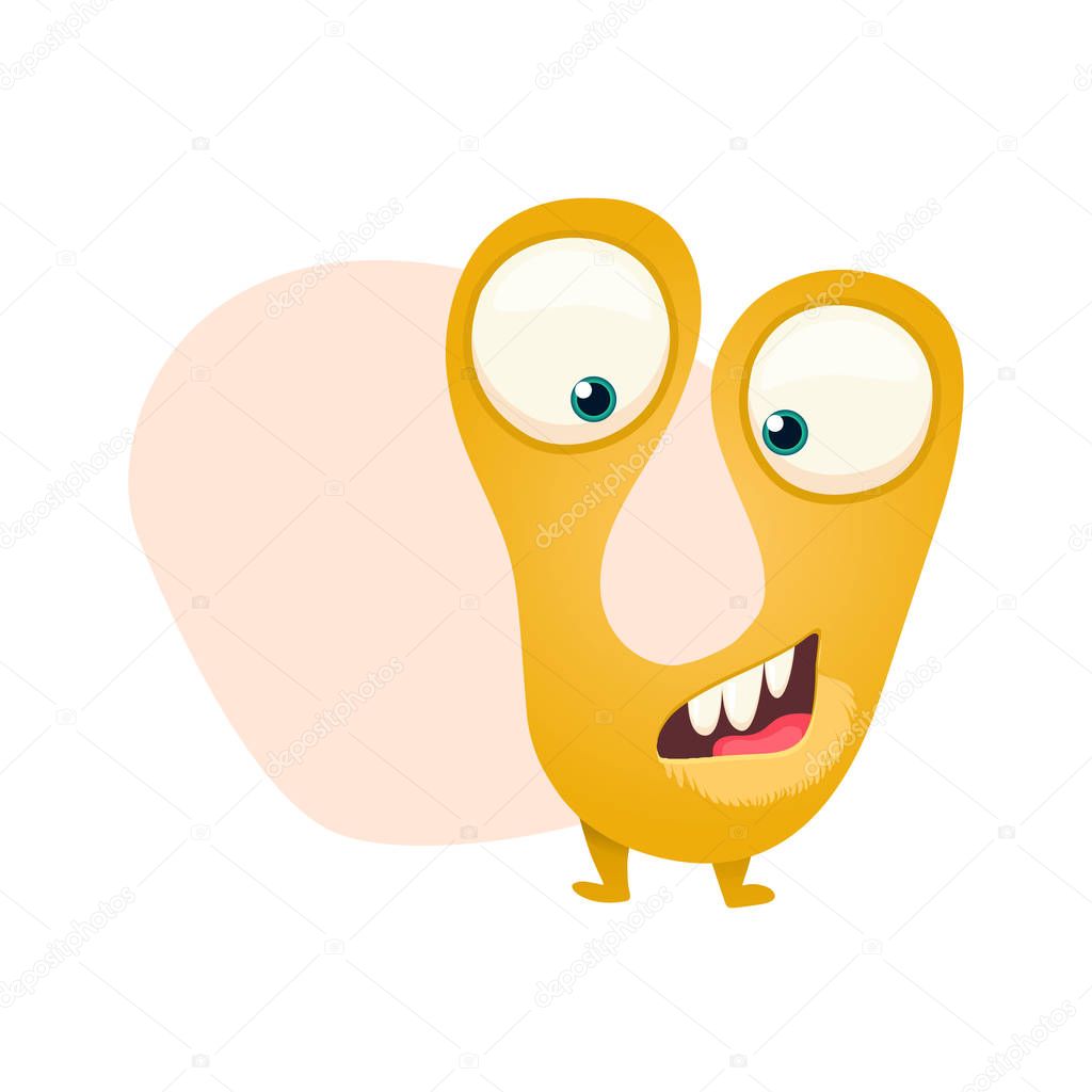 Monster isolated on white. Cartoon Monsters collection. Design for print, party decoration, t-shirt, illustration, logo, emblem or sticker. Vector illustration.