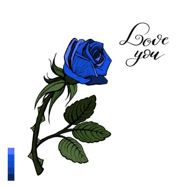 Mavi gül beyaz arka plan üzerinde izole. Güzel mavi güller tasarım için beyaz izole. Davetiye veya tatil kartlarının tasarımı için uygundur. Vektör.