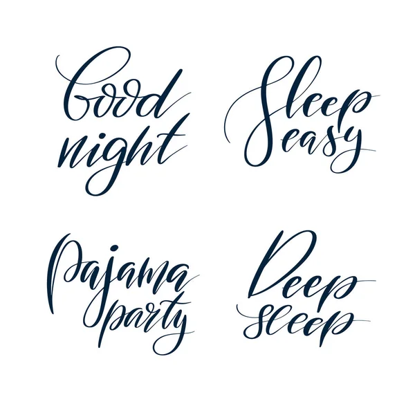 Citazione disegnata a mano sul sonno. Frase lettering unico pigiama party, sonno profondo, sonno facile, buona notte. Illustrazione vettoriale. Sceneggiatura calligrafica . — Vettoriale Stock