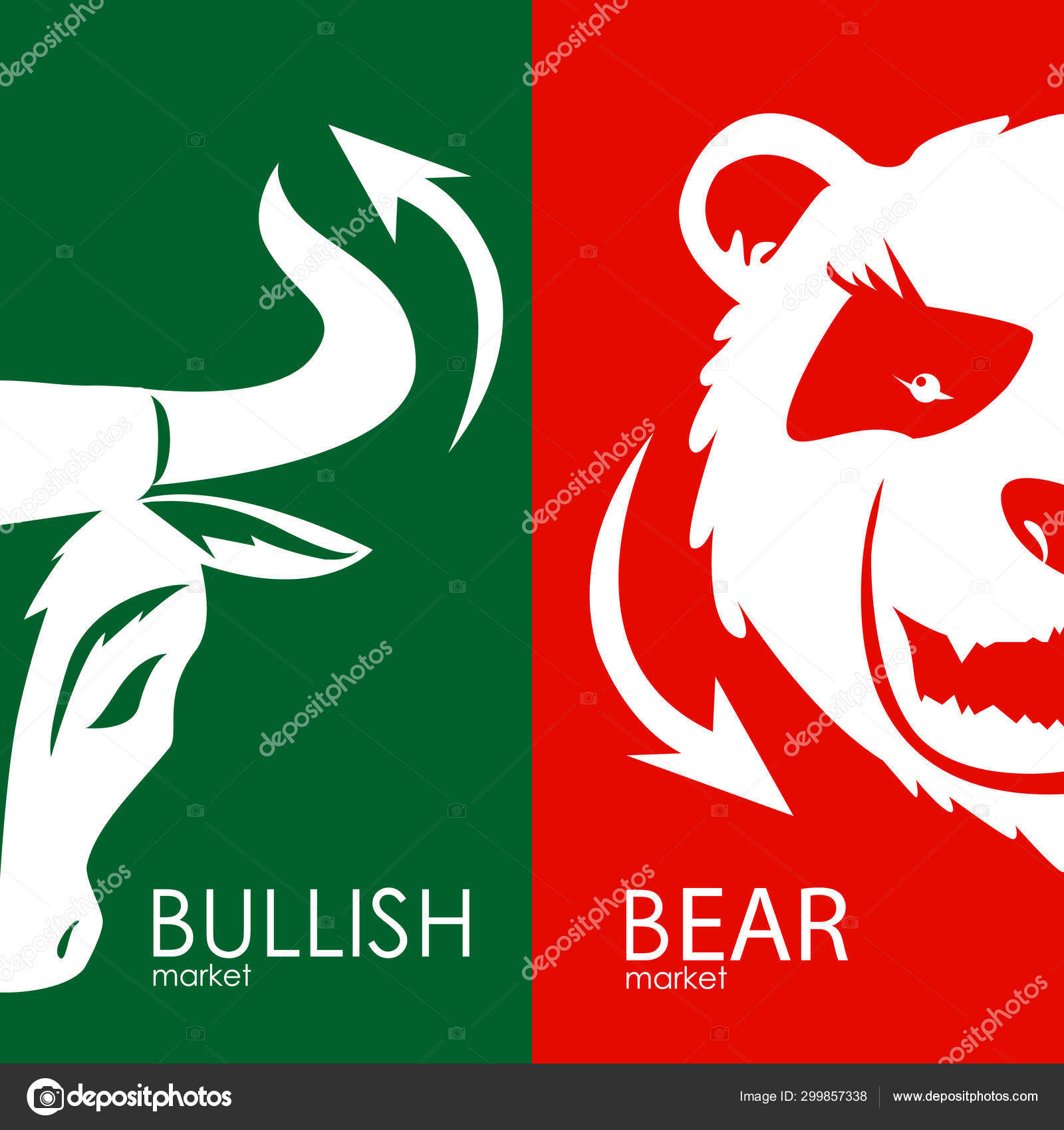 股市。牛市时间表。熊时间表。交易所的玩家。牛市和熊市交易者在股票市场上。向量. 图库矢量图©IrinaPopova 299857338