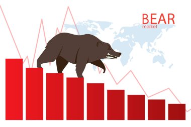 Merdivenlerden in. Eğilim bir düşüş trendidir. Düşen pazar. Borsa Bearish eğilim grafik tasarım kavramı. Vektör.